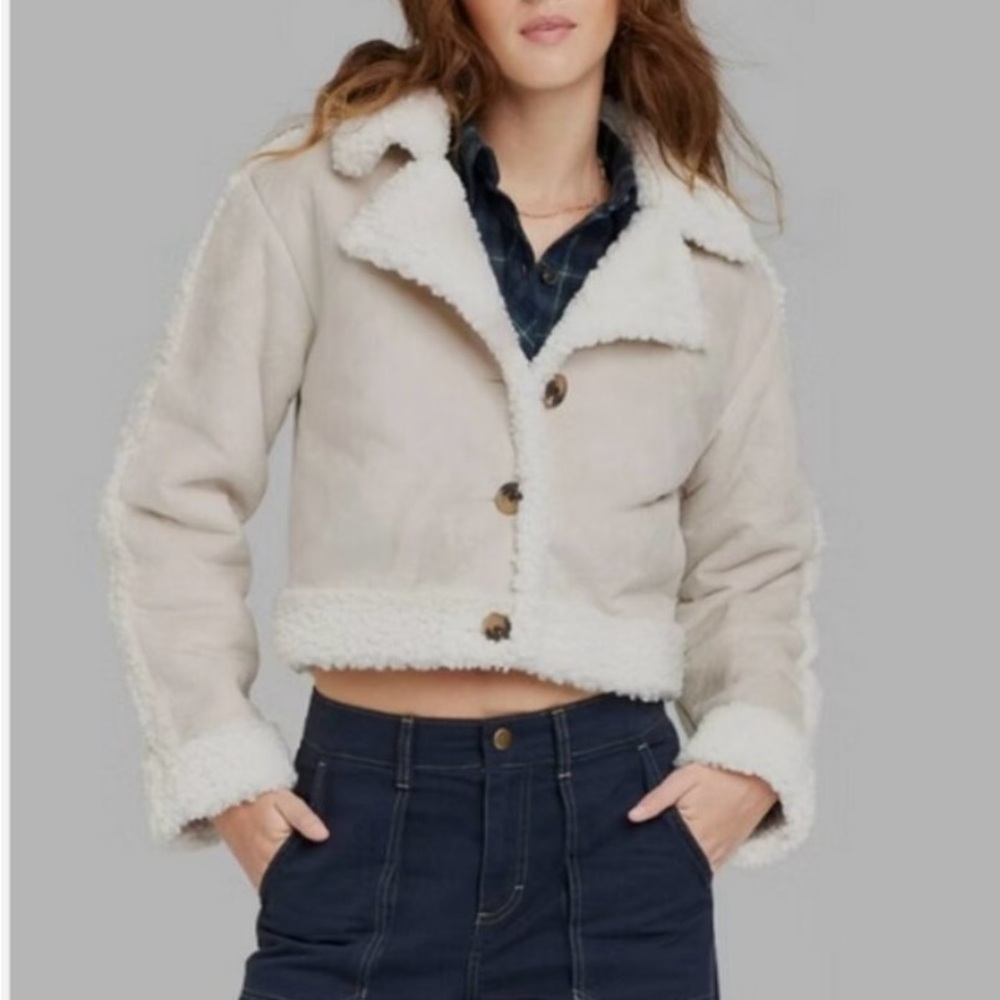 Women's Cream Shearling Jacket